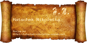 Hatschek Nikoletta névjegykártya