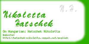 nikoletta hatschek business card